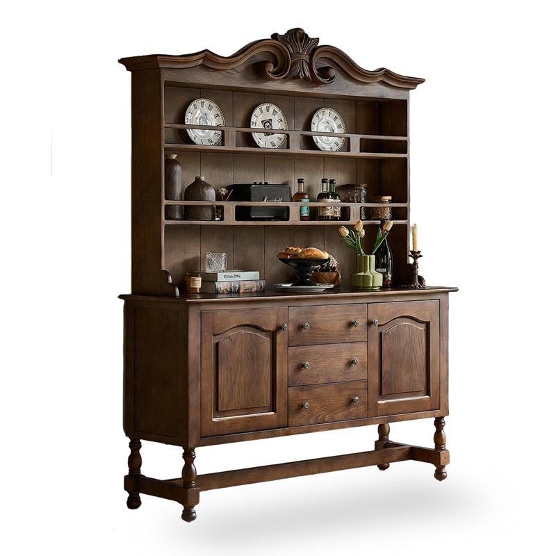 Nut-brown Solid Wood Sideboard