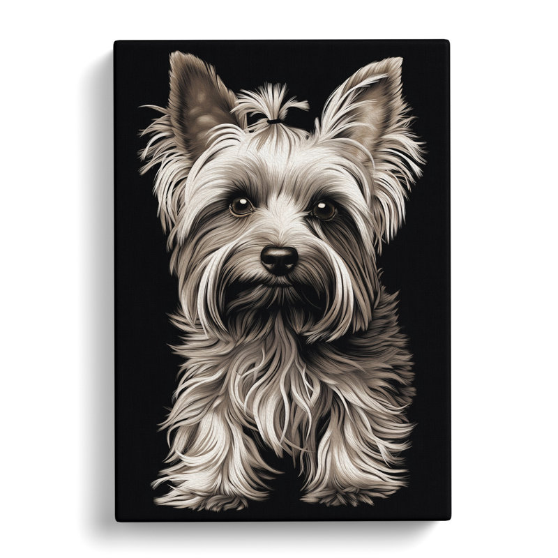 Yorkshire Terrier Line - Wrapped Canvas, 60cm H x 40cm W x 3cm D
