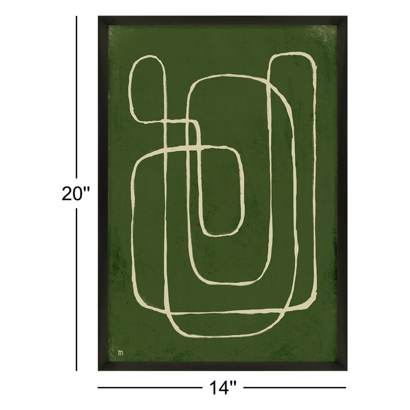 Line Works 2 Painting by StudioM, Black Framed Paper, 20" H x 14" W x 1.25" D