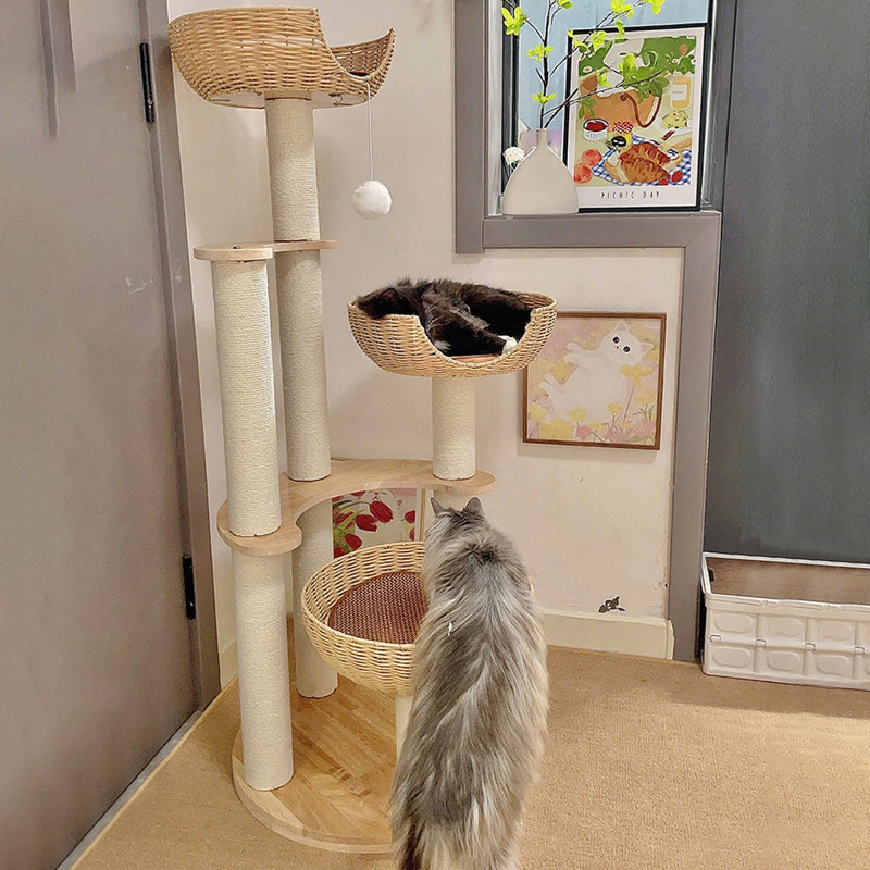 5 Tiers Cat Tree with Condons,Perch,Scratching Posts