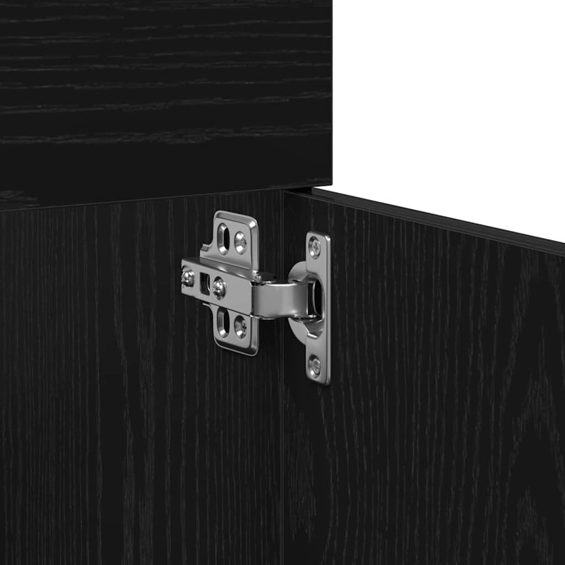 Vidaxl Sink Cabinet Black Oak 90 X 38.5 X 46 Cm Engineered Wood