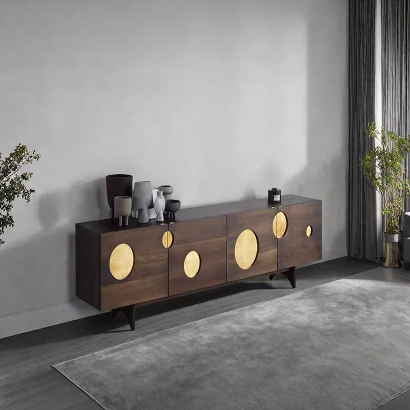 Meuble télé rétro et niche, H 23,62 po x L 70,86 po x l 15,74 po