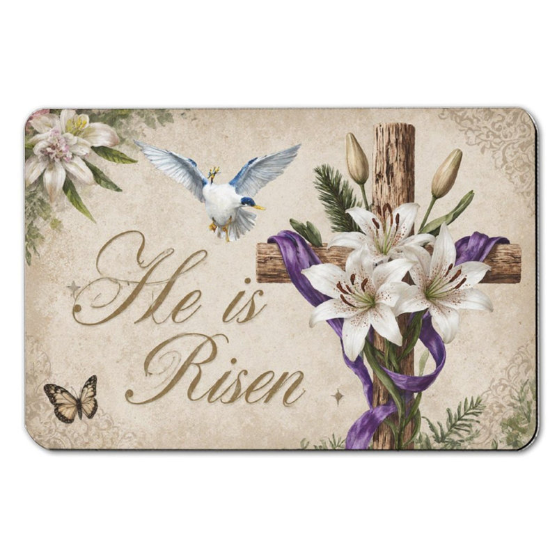 Tapis de bain He is Risen Cross, 36 po x 24 po