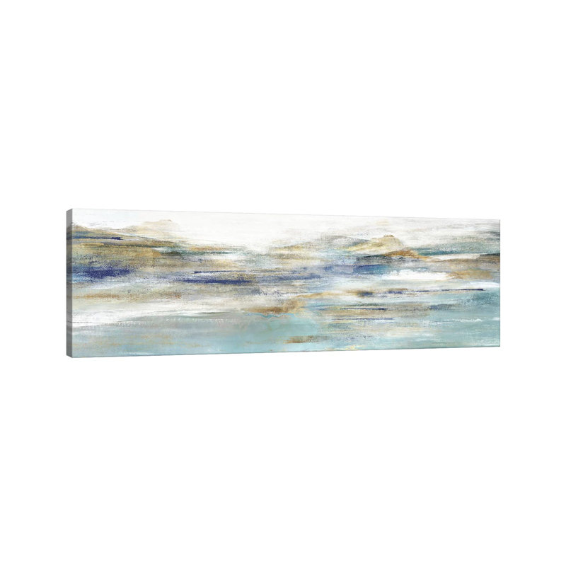 «Once a Clear III» par Isabelle Z - impression d'art graphique panoramique, H 16 po x l 48 po x 1,5 po, Toile tendue