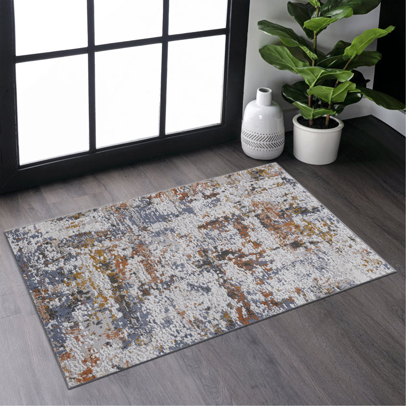 Paillasson Collection 2X3 / bleu / abstrait, Rectangulaire 2 pi x 3 pi