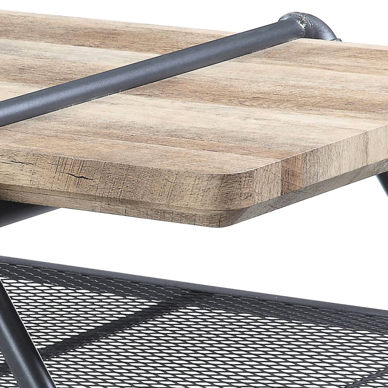 Table basse en bois et métal avec tablettes supplémentaires