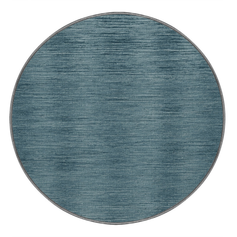 Tapis vert uni lavable à la machine, Rond 3 pi