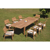 Elisha Outdoor - Piece Teak Dining Set