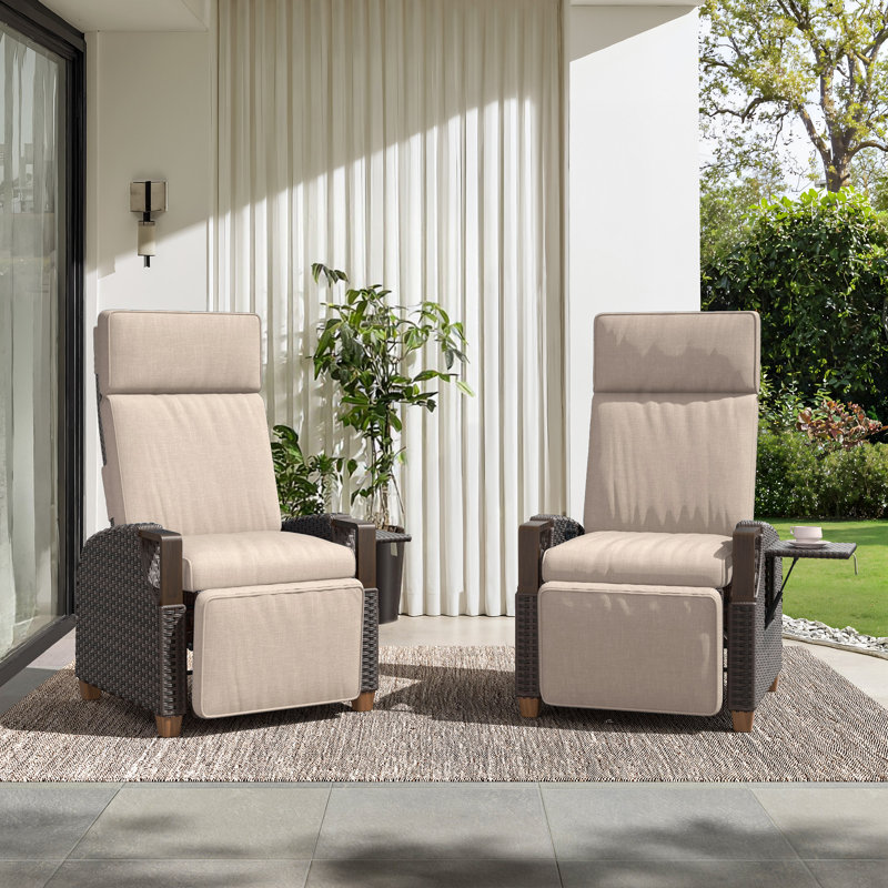 Ensemble de 2 chaises de patio Fionola, Beige