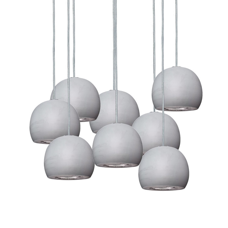 8 - Light Crystal Chandelier, 48" H x 24" W x 24" D, Gray/Silver, Black