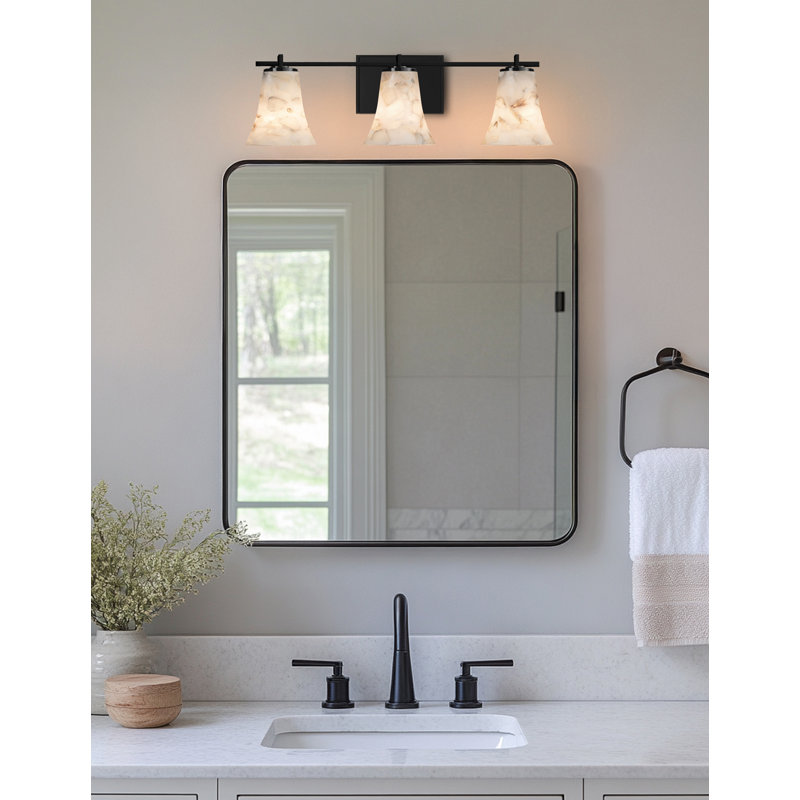 Éclairage pour meuble-lavabo 3 lumières Asae, Noir mat