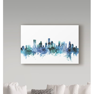 « houston texas blue blue horizon », reproduction d’impression sur toile tendue
