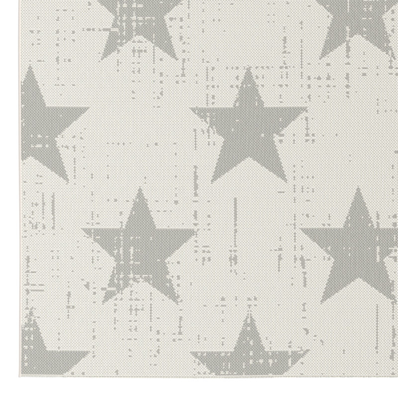 Ireles Flatweave Indoor/Outdoor White/Grey Rug, Rectangle 200 x 290cm
