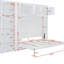 Grand lit escamotable mural avec armoires, grand