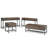 Banting 54"W Solid Wood Mid-Century Modern Sofa Table with 3 Drawers and Metal Base