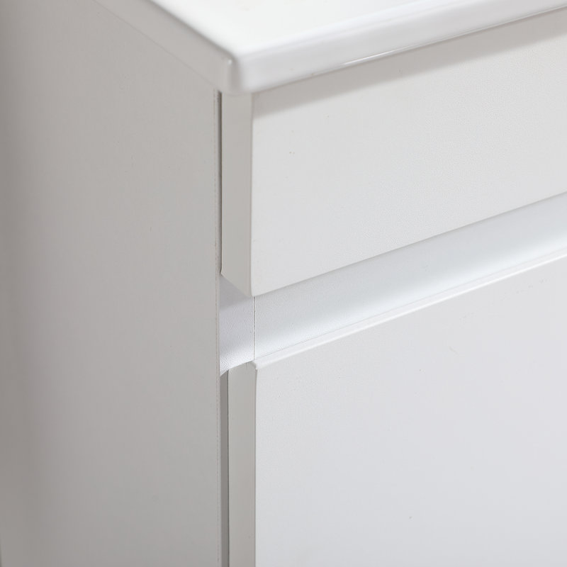 18'' White Wall-Mounted Single Bathroom Vanity With Ceramic Top