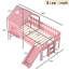 Lit mezzanine simple avec glissade, conceptions d'étoile de lune, fenêtre et lumières à DEL, rails en forme de lune de taille confortable, bois de pin pour dormir