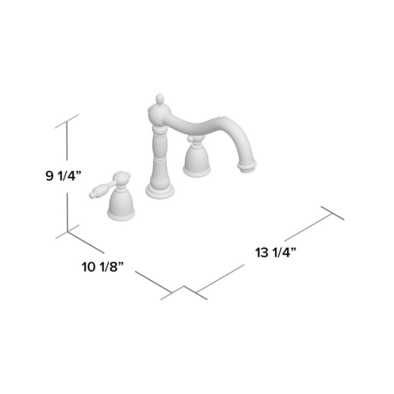 Kingston Brass Tudor Two-Handle 3-Hole Deck Mount Roman Tub Faucet, Brushed Nickel