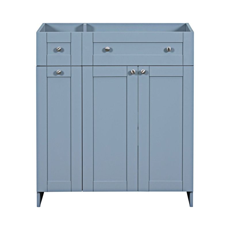 Base de meuble-lavabo moderne avec deux portes, Bleu