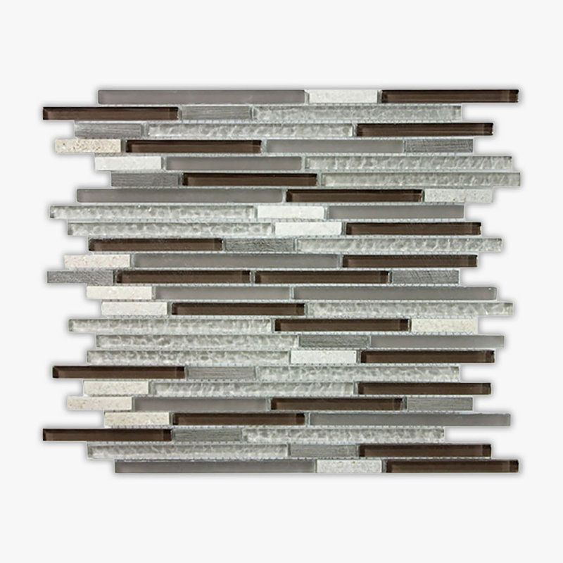 Grey Blend Multi-Textured 3/8xml Mixed Mosaic, Gray