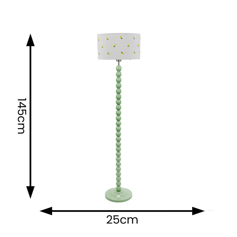 Mimms 145cm Traditional Floor Lamp, Yes, Green
