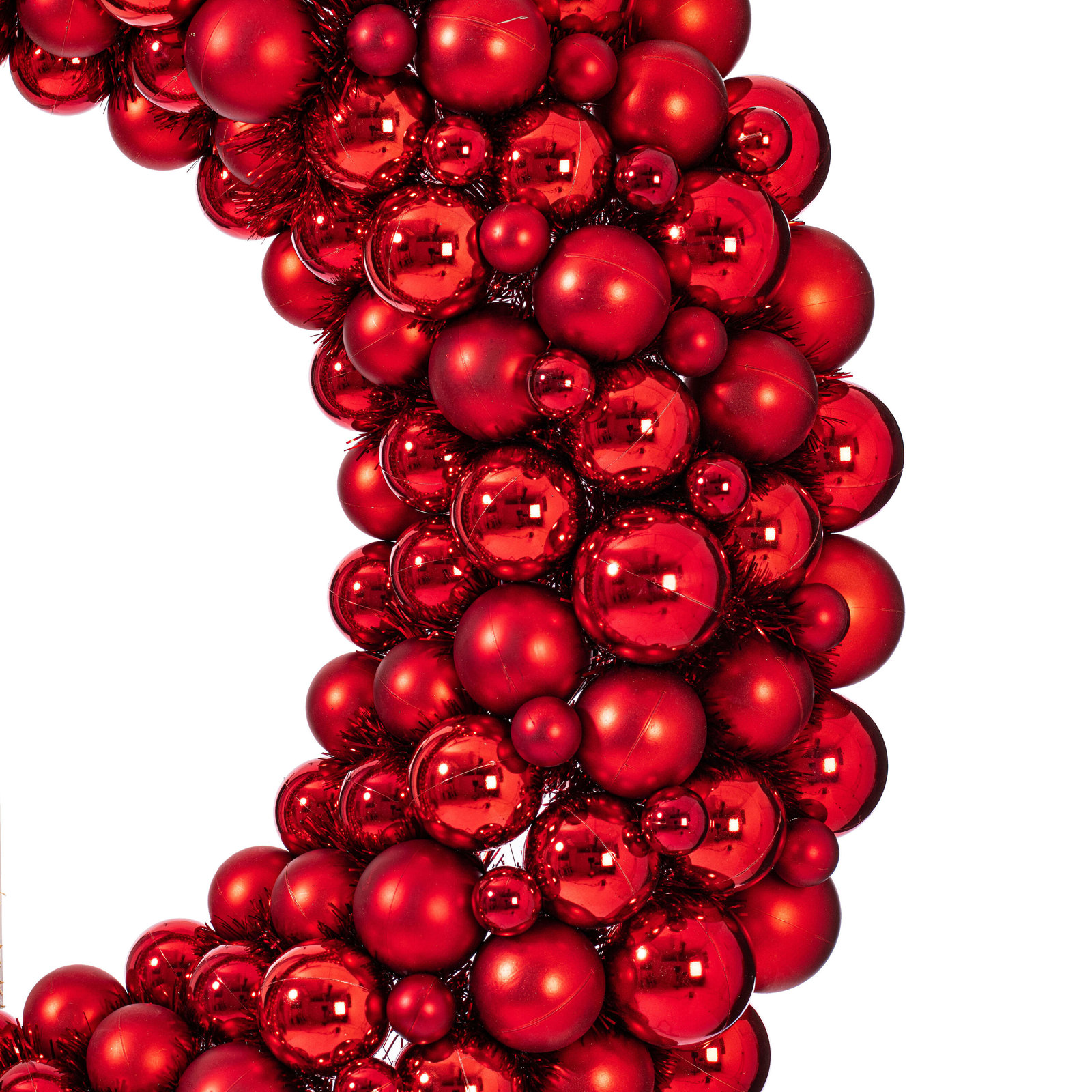 Ball Wreath, Red, 36"