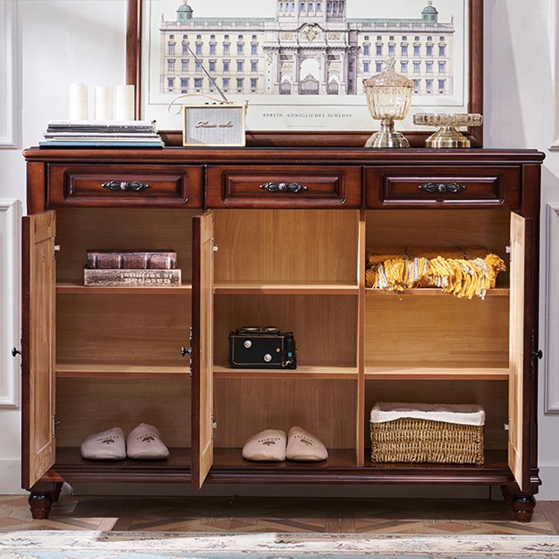 Walnut Solid Wood Shoe Storage Bench
