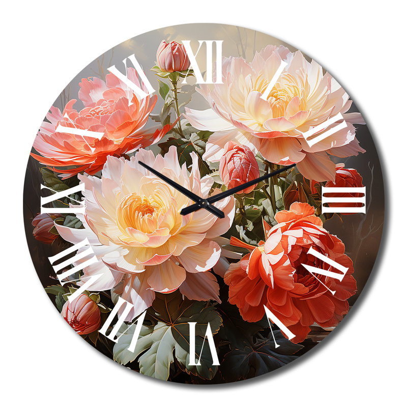 Coral Cactus Romantic Impression Wall Clock, Large