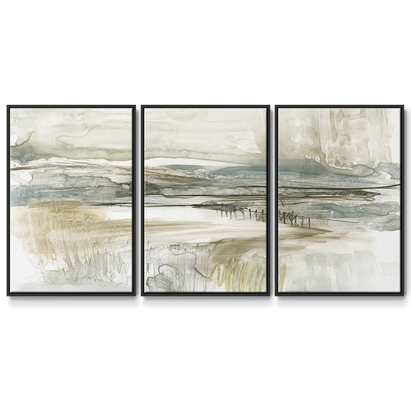 Stark Neutral Landscape II, 3 pièces, Noir, noir, noir, noir, H 40 po x l 78 po x P 2 po
