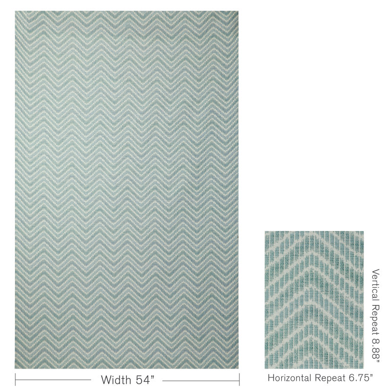 Granville Weaves Chausey Cotton Blend Fabric, Aqua