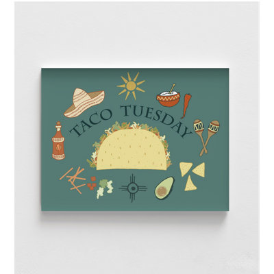 WeFrameArt Taco Tuesday By Sweet Melody Designs, Mexican Restaurant Cool Sign Poster Print, Taco Sign Decor, Mexican Food Artwork Decor