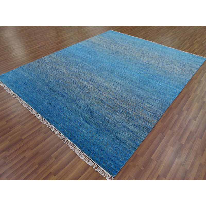 Rhyon One-of-a-Kind Rectangle 8'2" X 10'0" New Age Area Rug in Blue