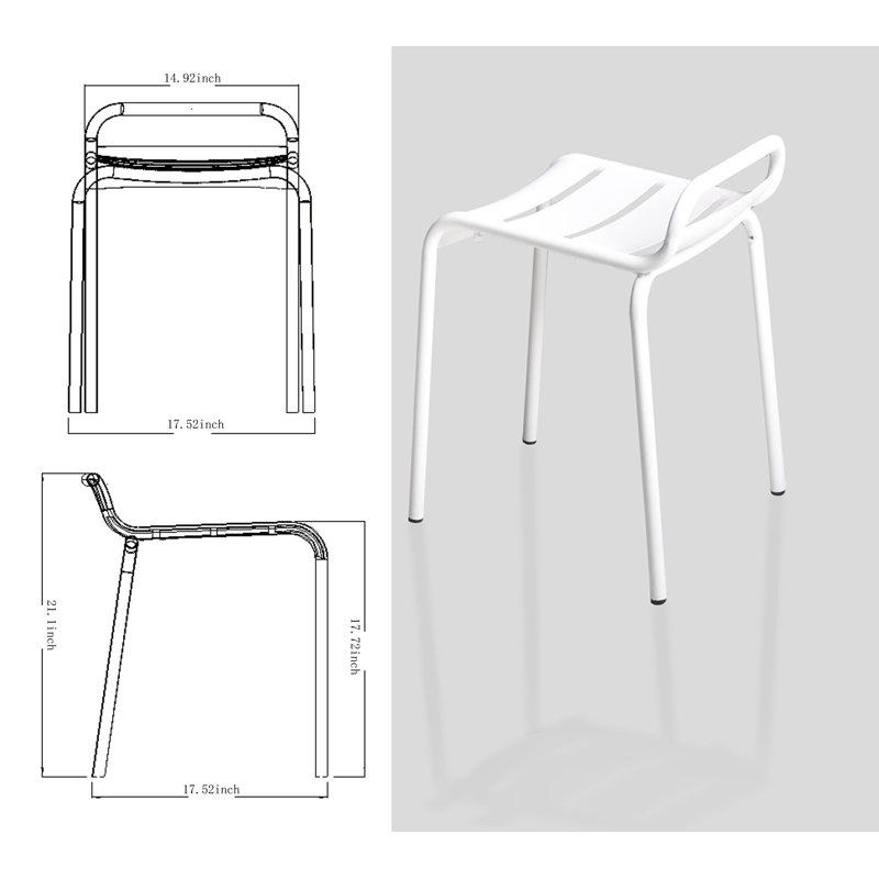 Ensemble de salle à manger rectangulaire pour 4 personnes 47,24 po Siva, Blanc