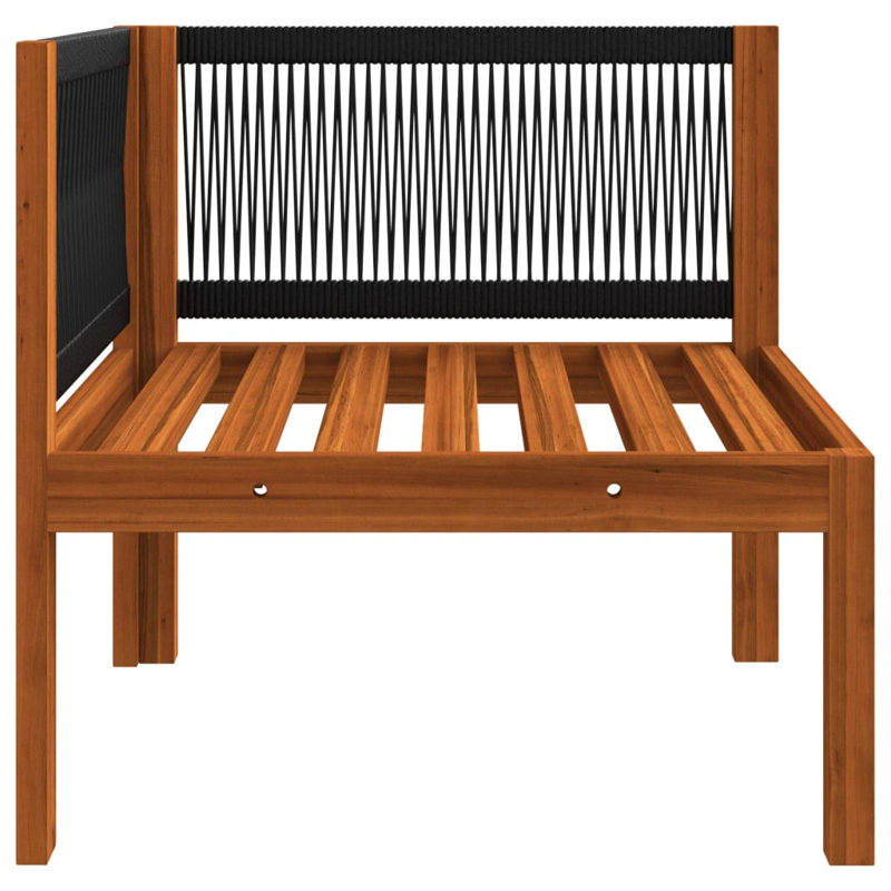 25.6" Wide Acacia Square Patio Sofa with Cushions