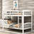 White Twin Over Bunk Bed With - Bedroom Option In Strong And Stable Frame. Accommodates Two People Comfortably. 82.52"L X 42.87"W 60.54"H