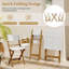 Ensemble de 3 bistro de patio pliant en bois d'acacia avec petits meubles d'extérieur à lattes