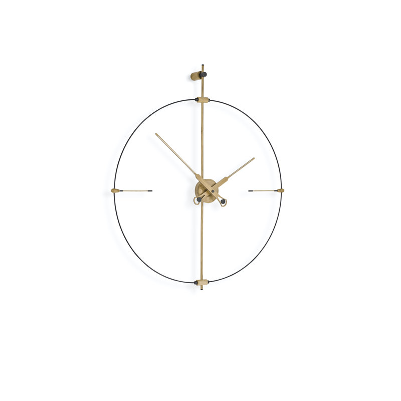 Mini Bilbao Wood Skeleton Wall Clock, Black/Oak