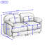 Canapé modulaire Cloud 2 places en chenille avec assises profondes et coussins lombaires-1261891205