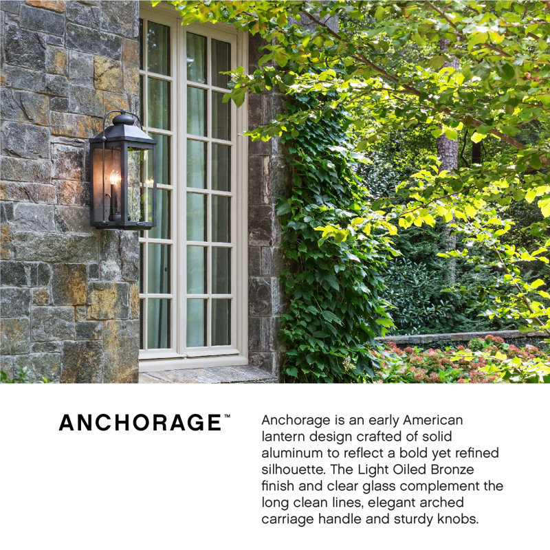 Anchorage 4-Light Outdoor Wall Lantern, 13" W x 25" H, Light Oiled Bronze