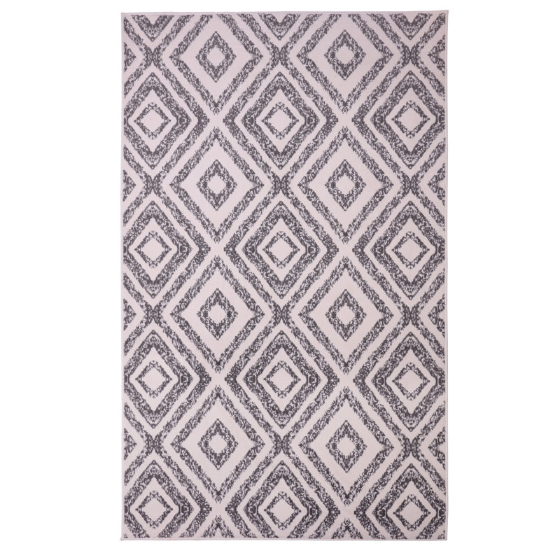 Tapis marocain pêche / gris clair Danil, Rectangle de 5 pi x 8 pi