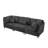 3 - Piece Upholstered Gray Corduroy Modular Sectional with Pillow Back and Solid Wood Legs-1349261298