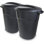 Poubelle extérieure United Solutions, 32 gallons, paquet de 2, noir, fabrication robuste