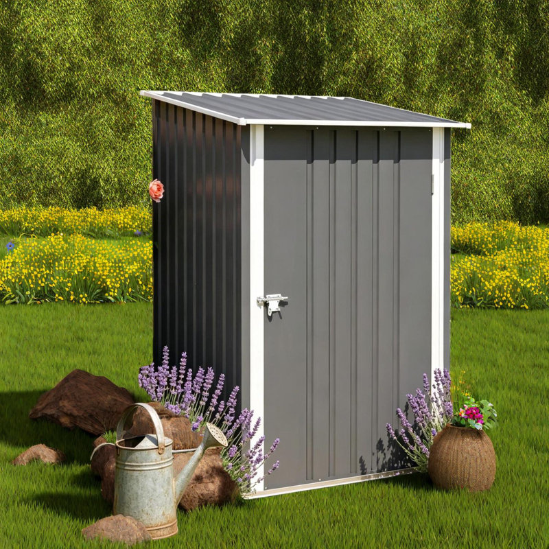 Lockable Storage Sheds, Galvanized Steel Modern Lean To For Home Yard