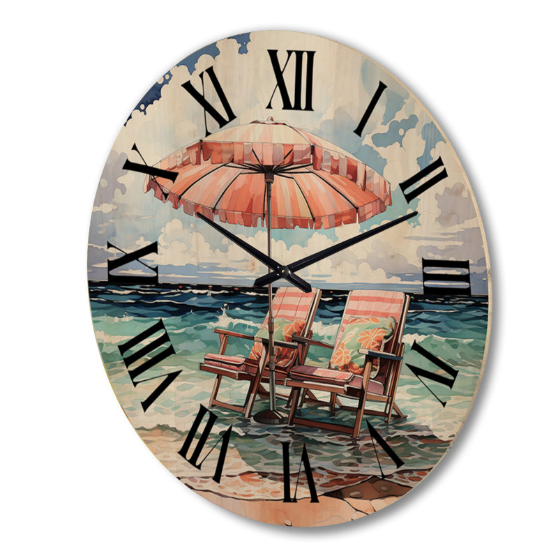 Horloge murale en bois massif Steubenville, Très grand