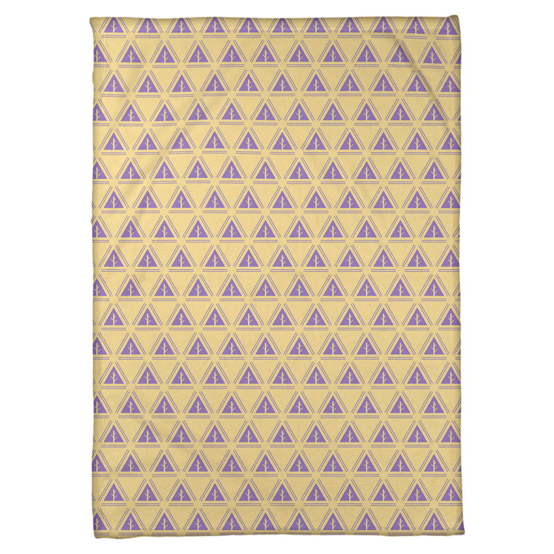 Couverture polaire minimal trees, l 50 po x L 60 po, Jaune / Mauve