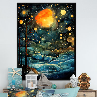 Coastal Minimalisme bleu au clair de lune eau I - art mural minimaliste côtier