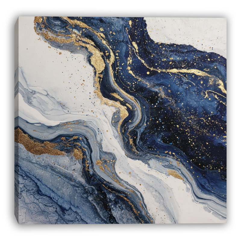 «Golden Tide Veins», art mural sur toile tendue, H 30 po x l 30 po x P 1,5 po