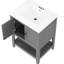 Meuble-lavabo moderne 24 po, lavabo en céramique élégant, meuble-lavabo en bois massif avec tablette et cadre-700582318