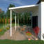 Auvent de patio en pente blanc-24737630
