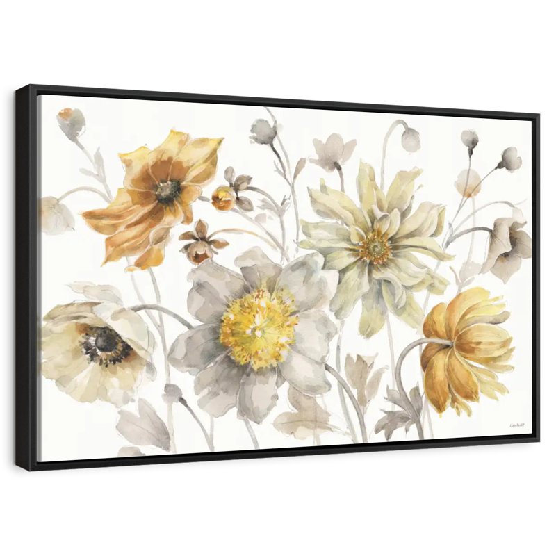 Champs d'or I, 25 po x 17 po, Cadre flottant noir